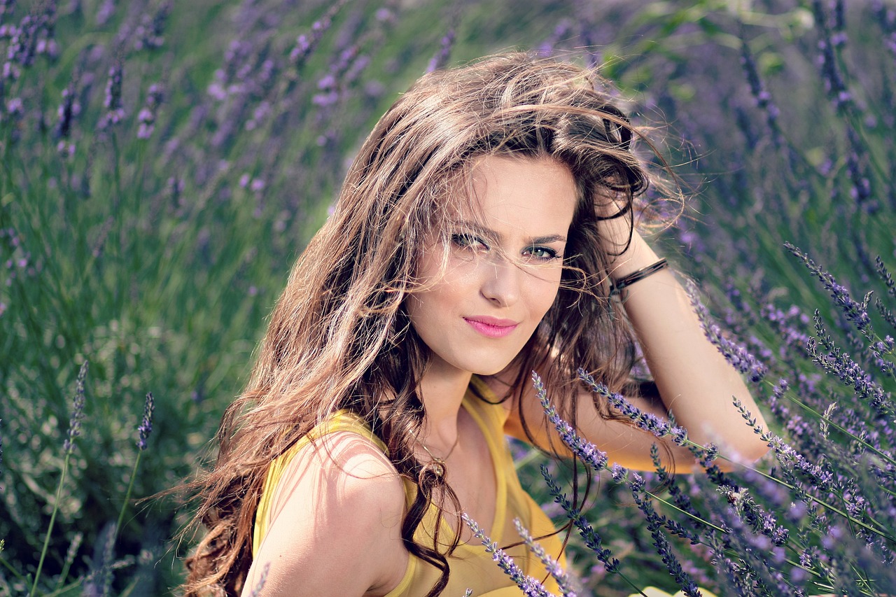 girl, beautiful flowers, lavenders-1472185.jpg